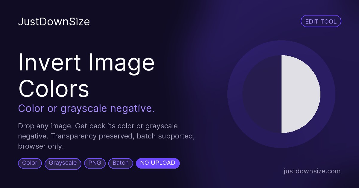 Invert Image Colors Free Online — Negative Filter Tool | JustDownSize