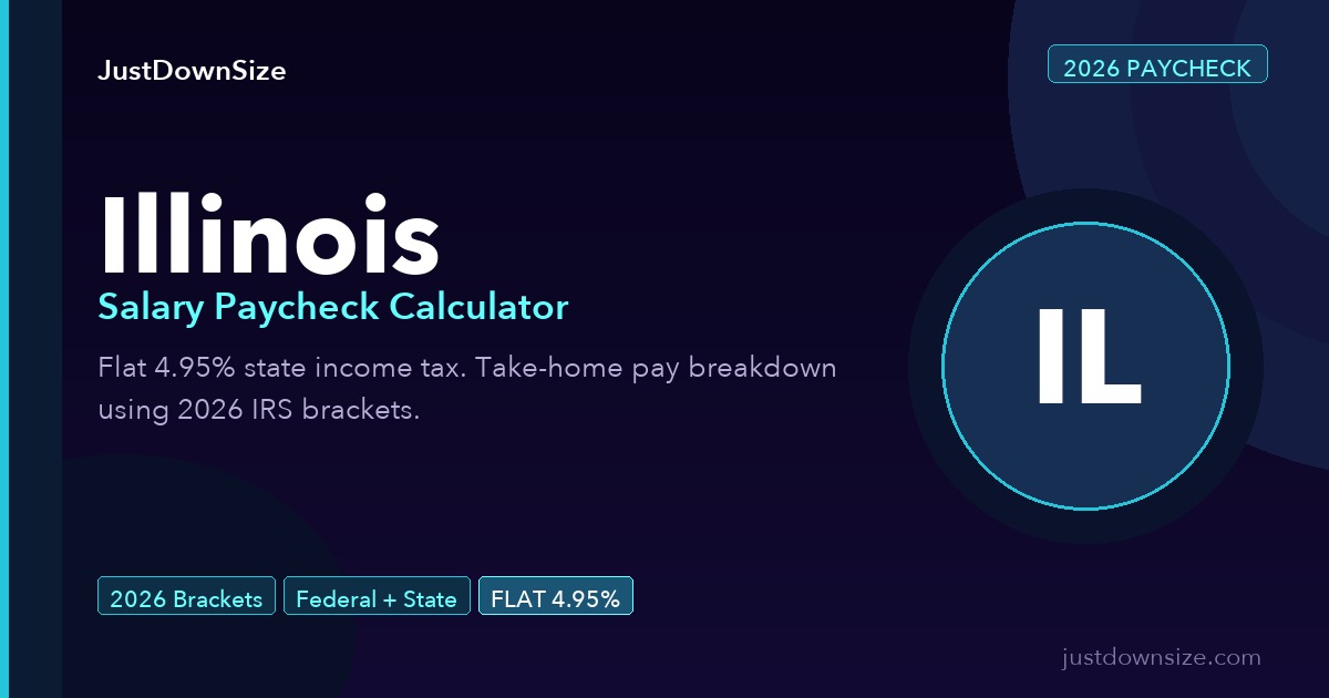 Illinois Salary Paycheck Calculator 2026 — Take-Home Pay | JustDownSize